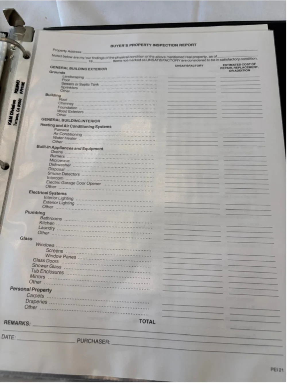 Unisex The Professional Education Institute Real Estate Forms Portfolio #E59